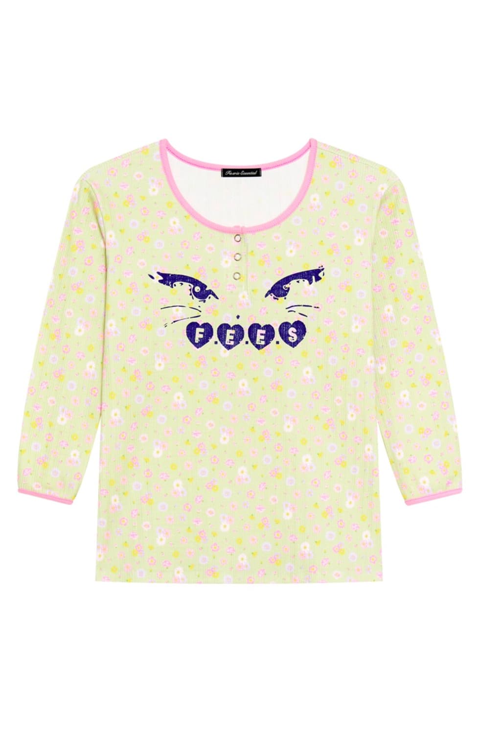 샵페어리 키티 버튼 플라워 탑 상품이미지1