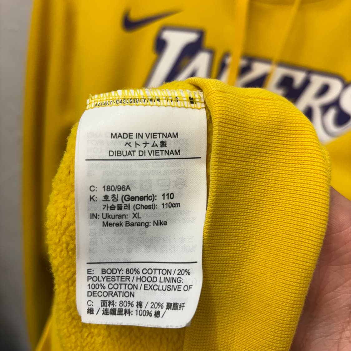 나이키 X NBA LA 레이커스 르브론 제임스 마킹 후드티 XL 상품이미지8