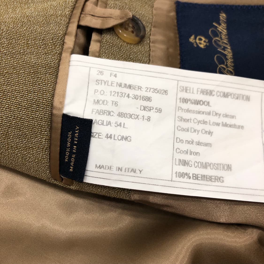 브룩스브라더스 로로피아나 벨벳카라 탑코트 이태리 체스터필드 44L 상품이미지7