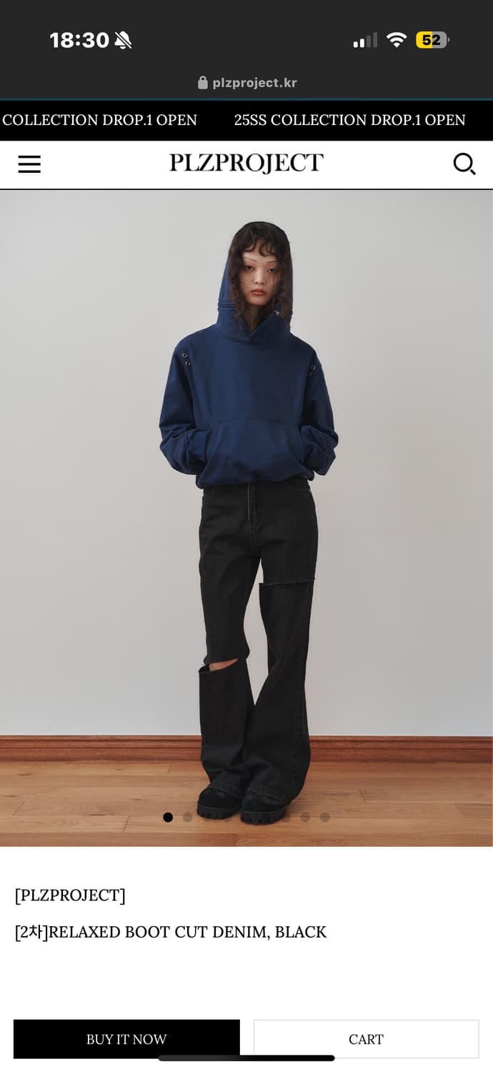 플리즈프로젝트 RELAXED BOOT CUT DENIM, BLACK 상품이미지1