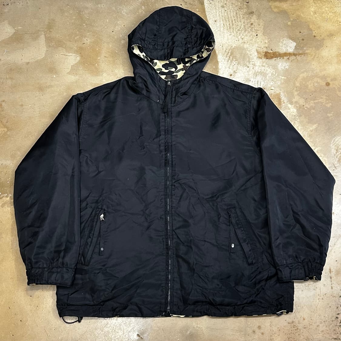 L 베이프 옐로우 카모 리버시블 후드 바람막이 상품이미지4