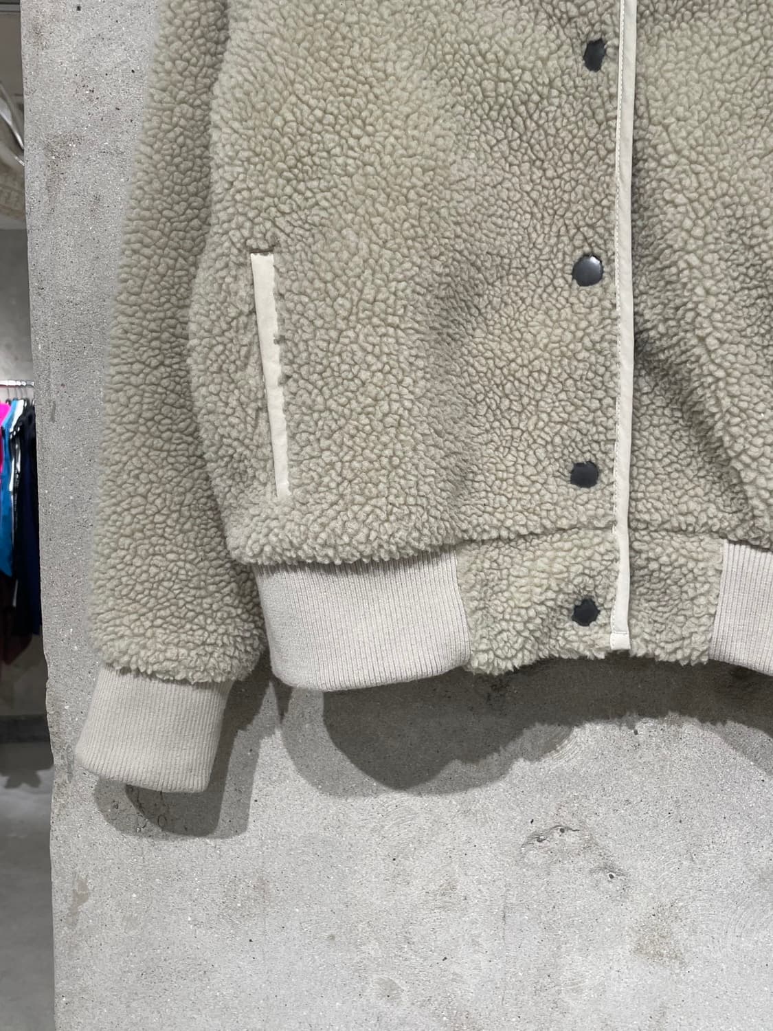 파타고니아 베이지 스냅 버튼 숄 카라 플리스 상품이미지4