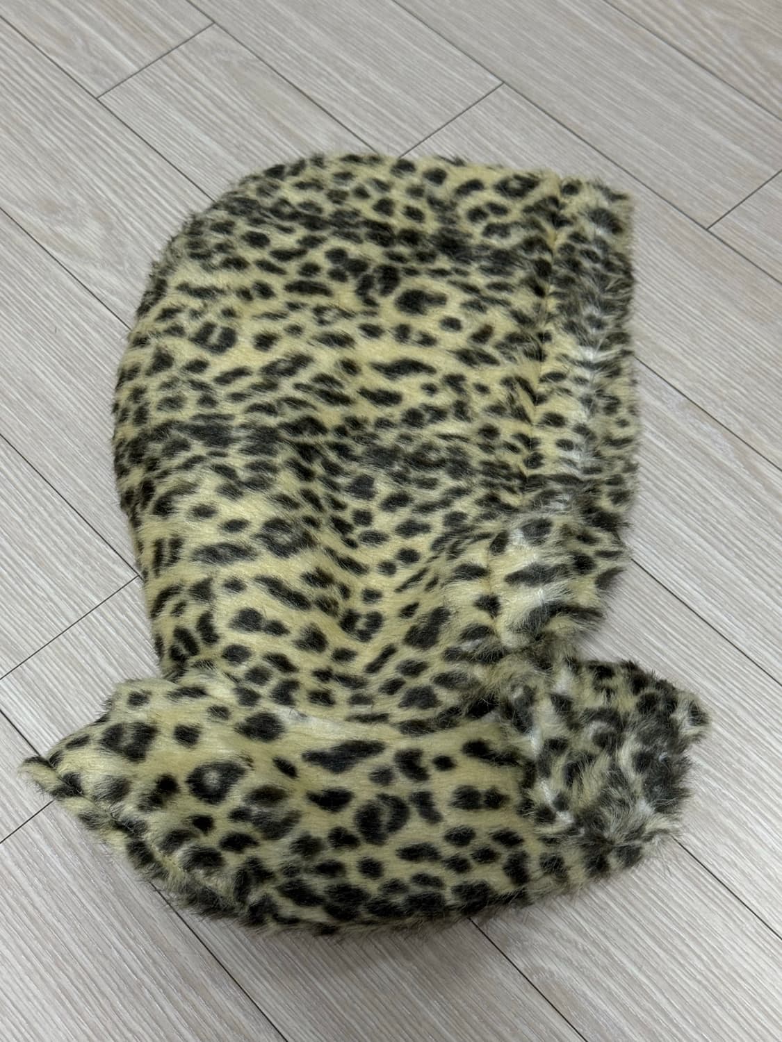 스탠드얼론 레오파드 모헤어 안감패딩  후드캡 상품이미지3