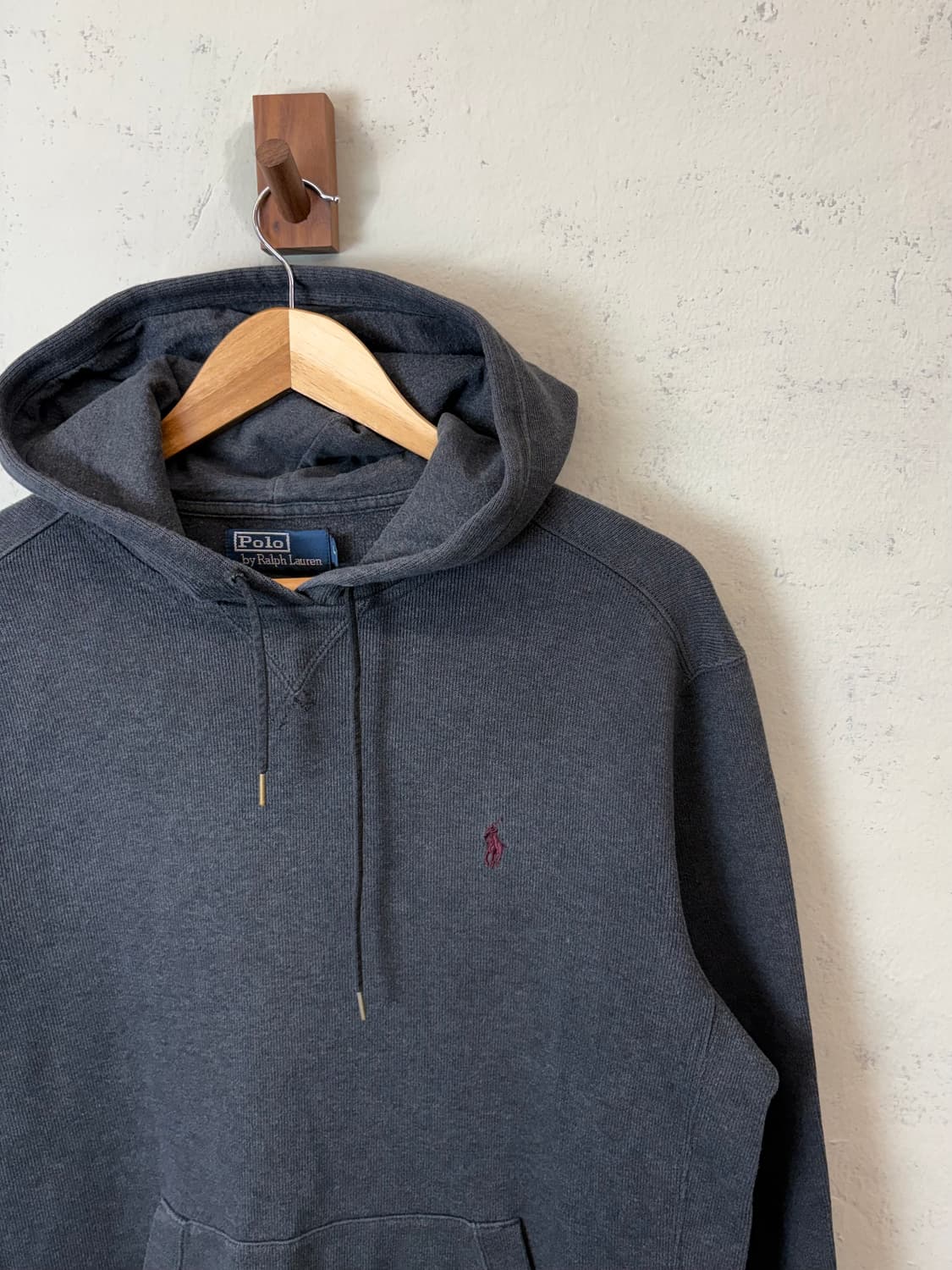 폴로랄프로렌 빈티지 니트 후드티 그레이 상품이미지2