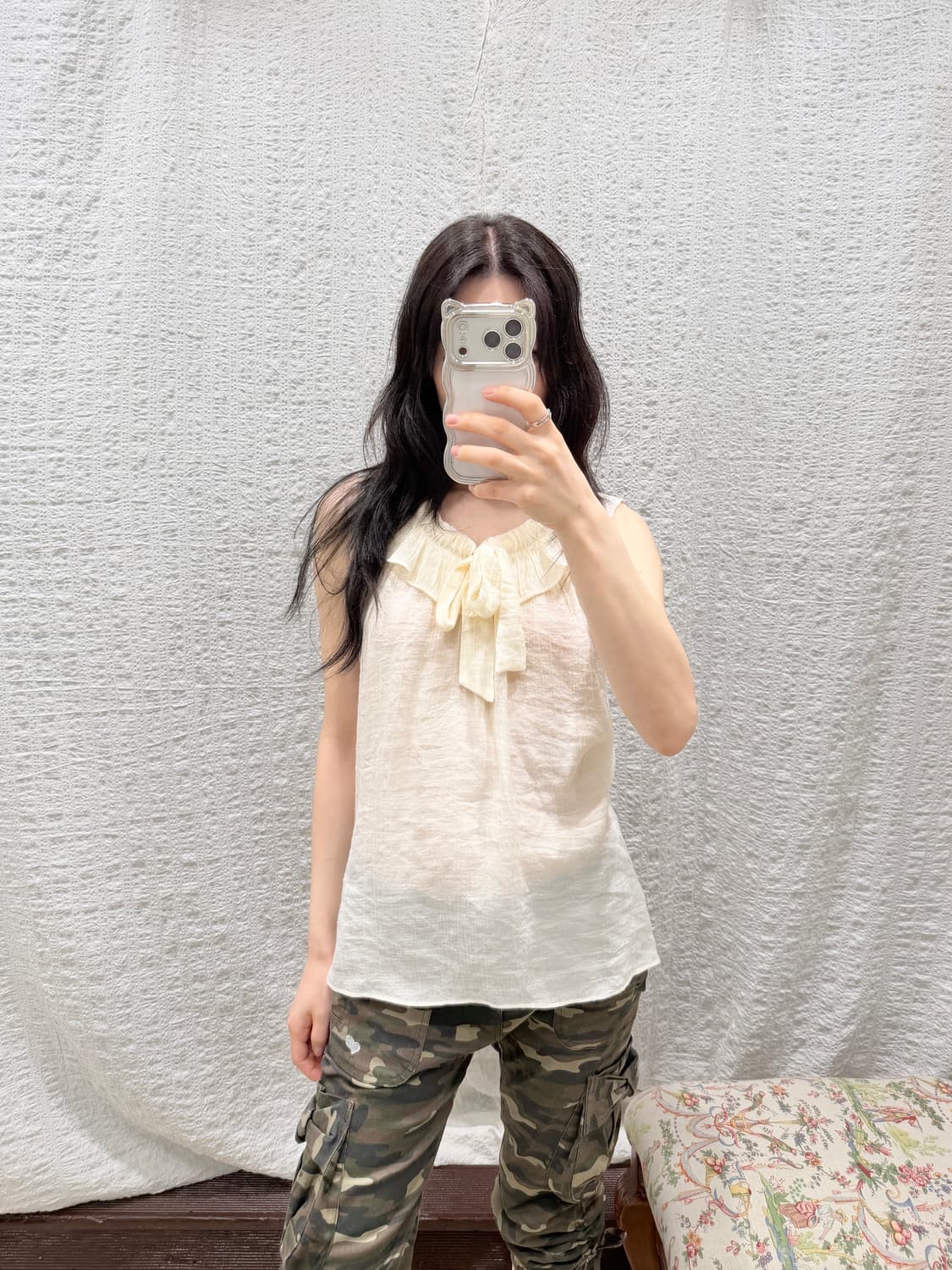 Ivory summer sleeveless blouse 상품이미지5