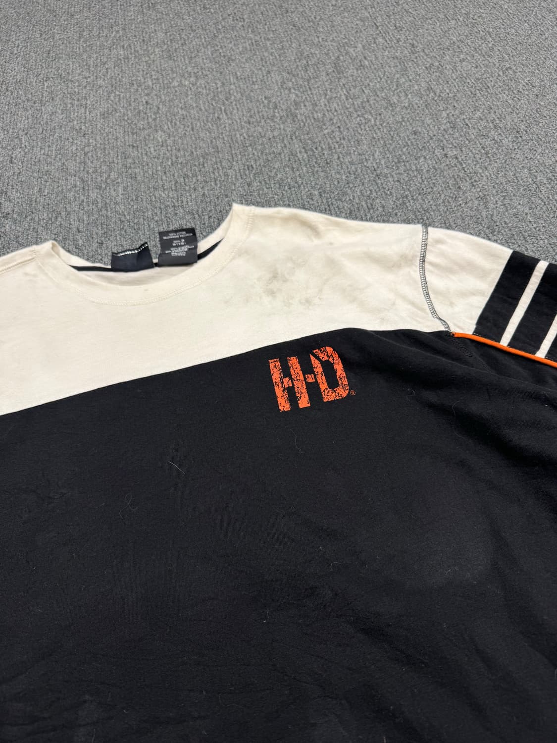 3XL)할리데이비슨 빈티지 MILWAUKEE 프린팅 투톤 롱슬리브 상품이미지4