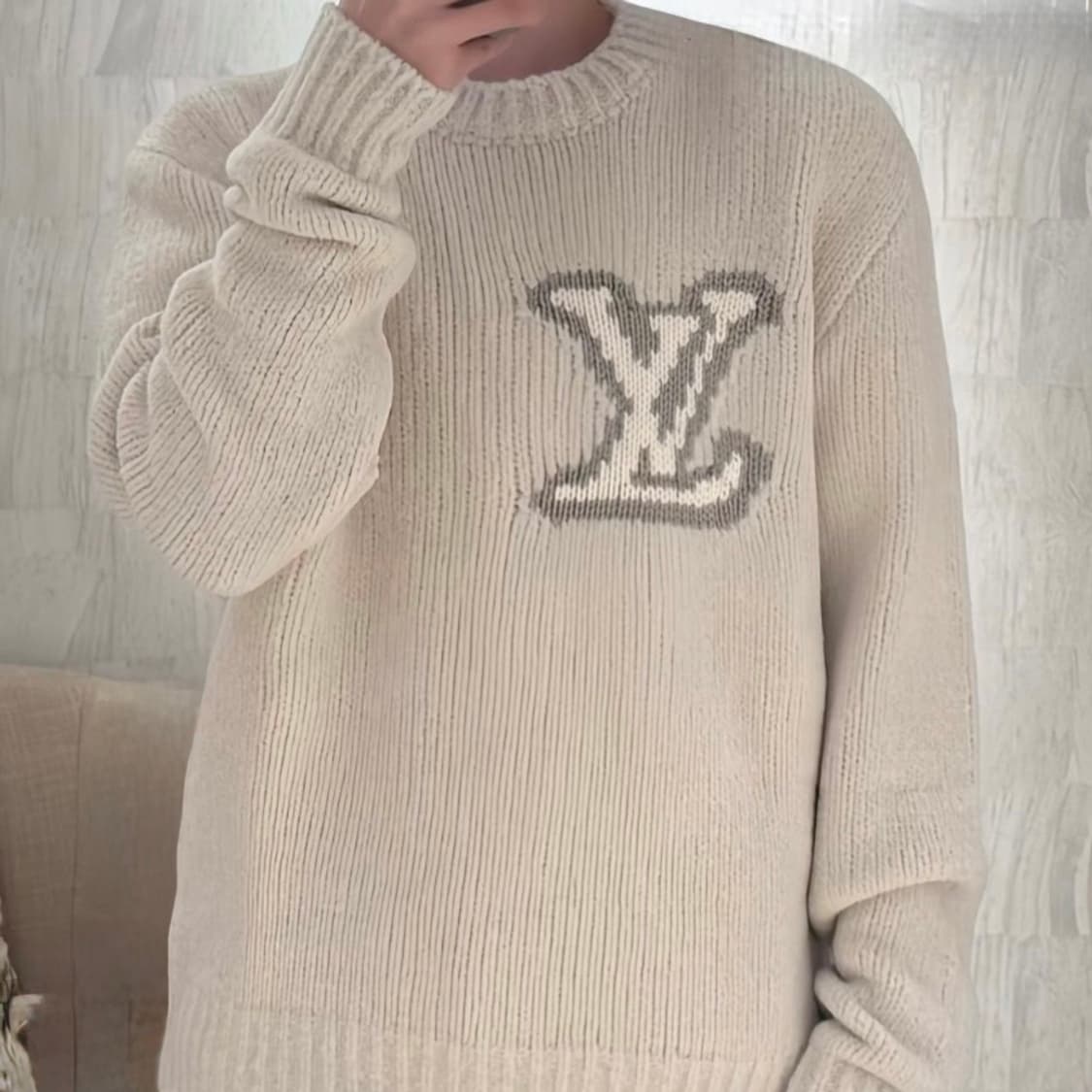 [S+급/S] 25FW 루이비통 LV 인타르시아 크루넥 니트 아이보리 상품이미지7