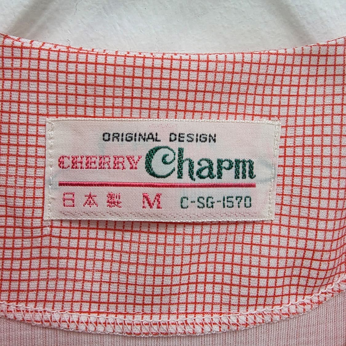 Cherry Charm 레드 체크 파자마 잠옷 세트 상품이미지9