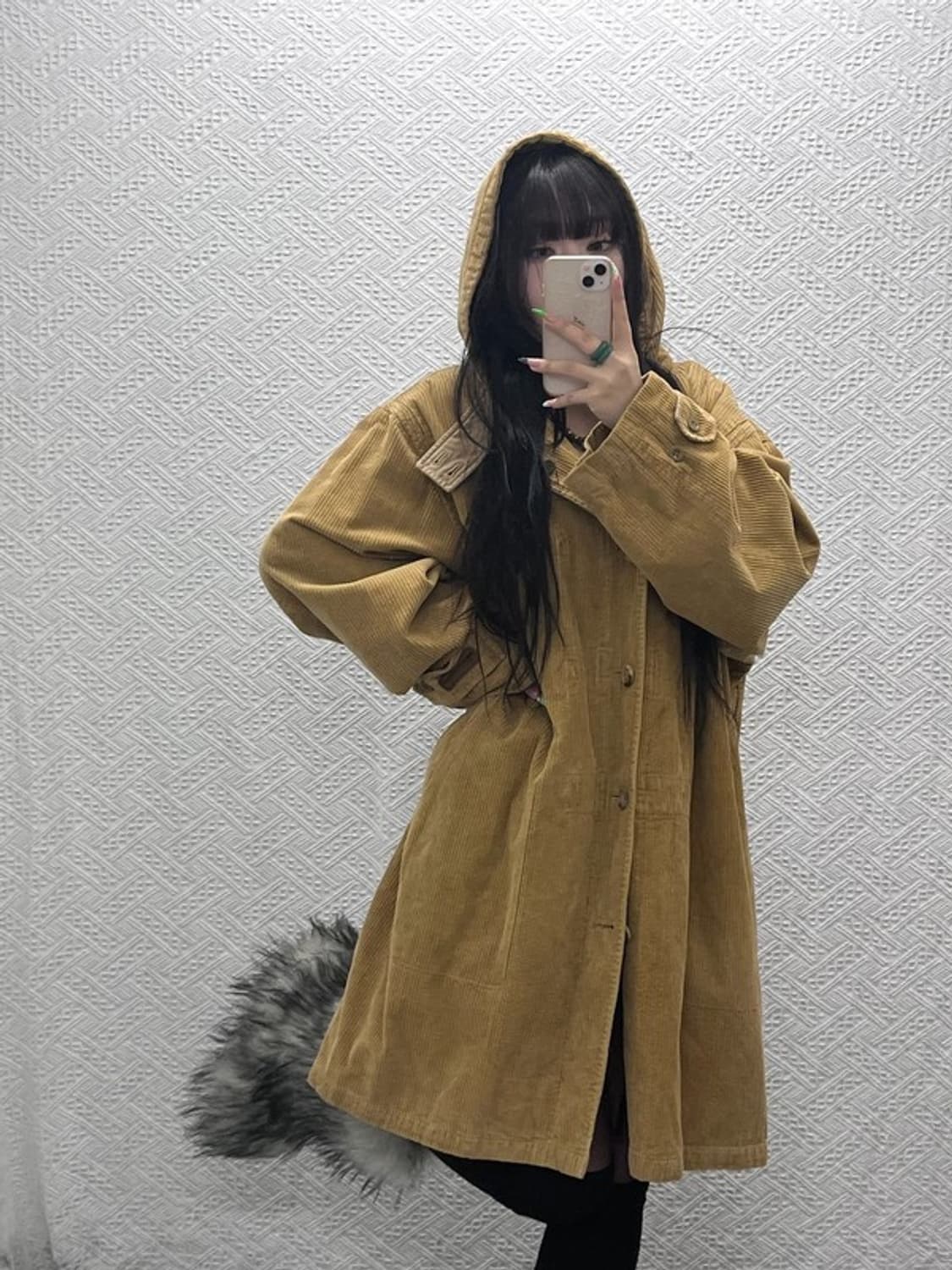 폴로 랄프로렌 모리 코듀로이 골덴 오버핏 롱 후드자켓 L C08978 상품이미지1