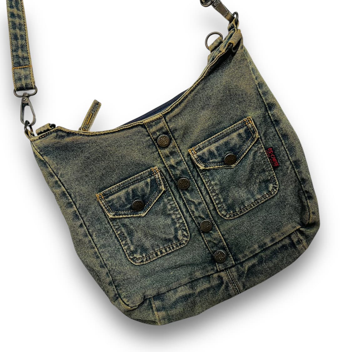 ES-CARTE y2k 다잉 워시드 데님 빈티지 크로스백 상품이미지3