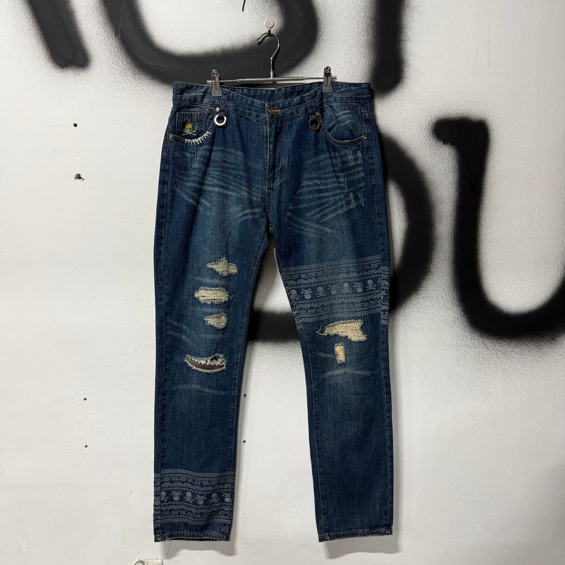 VTG 빈티지 마스터마인드 커스텀 락 펑크 새깅 데님 팬츠 상품이미지1