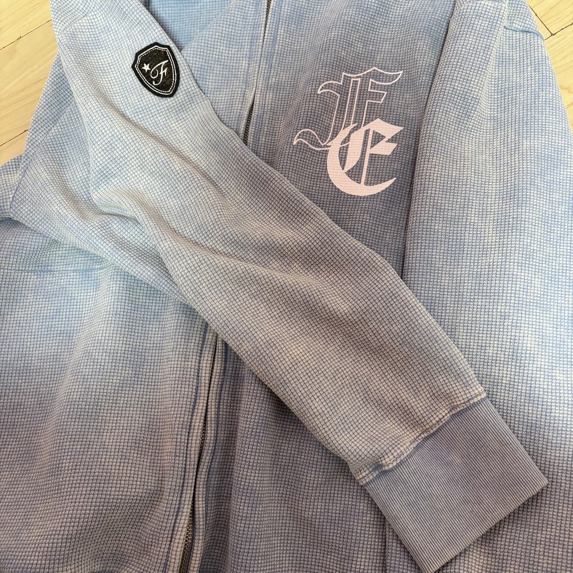 샵페어리 와플 후드집업 블루 상품이미지4