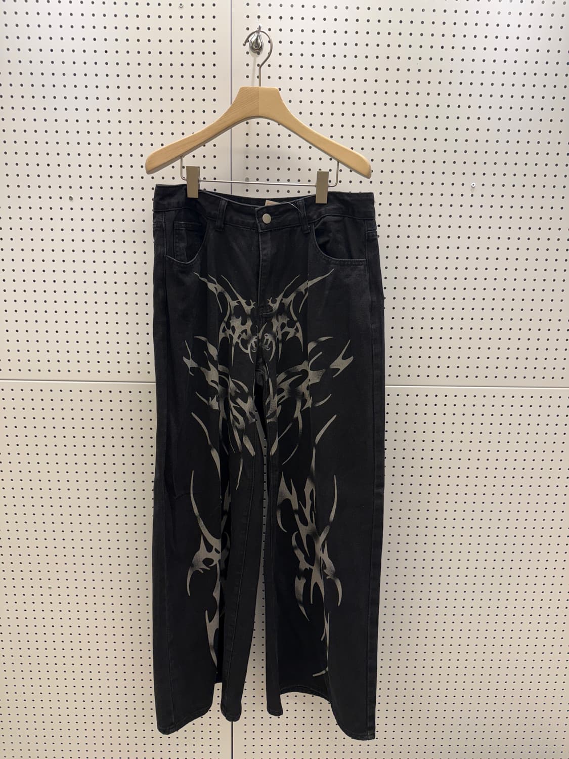 그래픽 프린트 와이드 데님 팬츠 U1186 상품이미지3