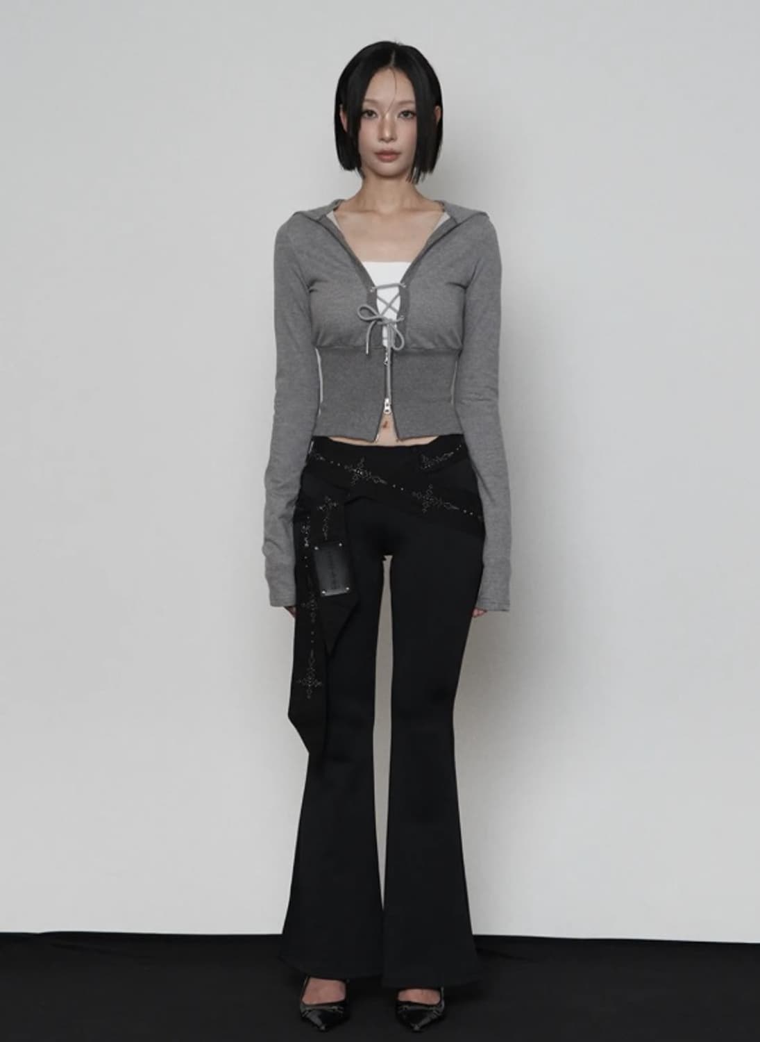 에트오소메 크롭 후드집업 상품이미지1