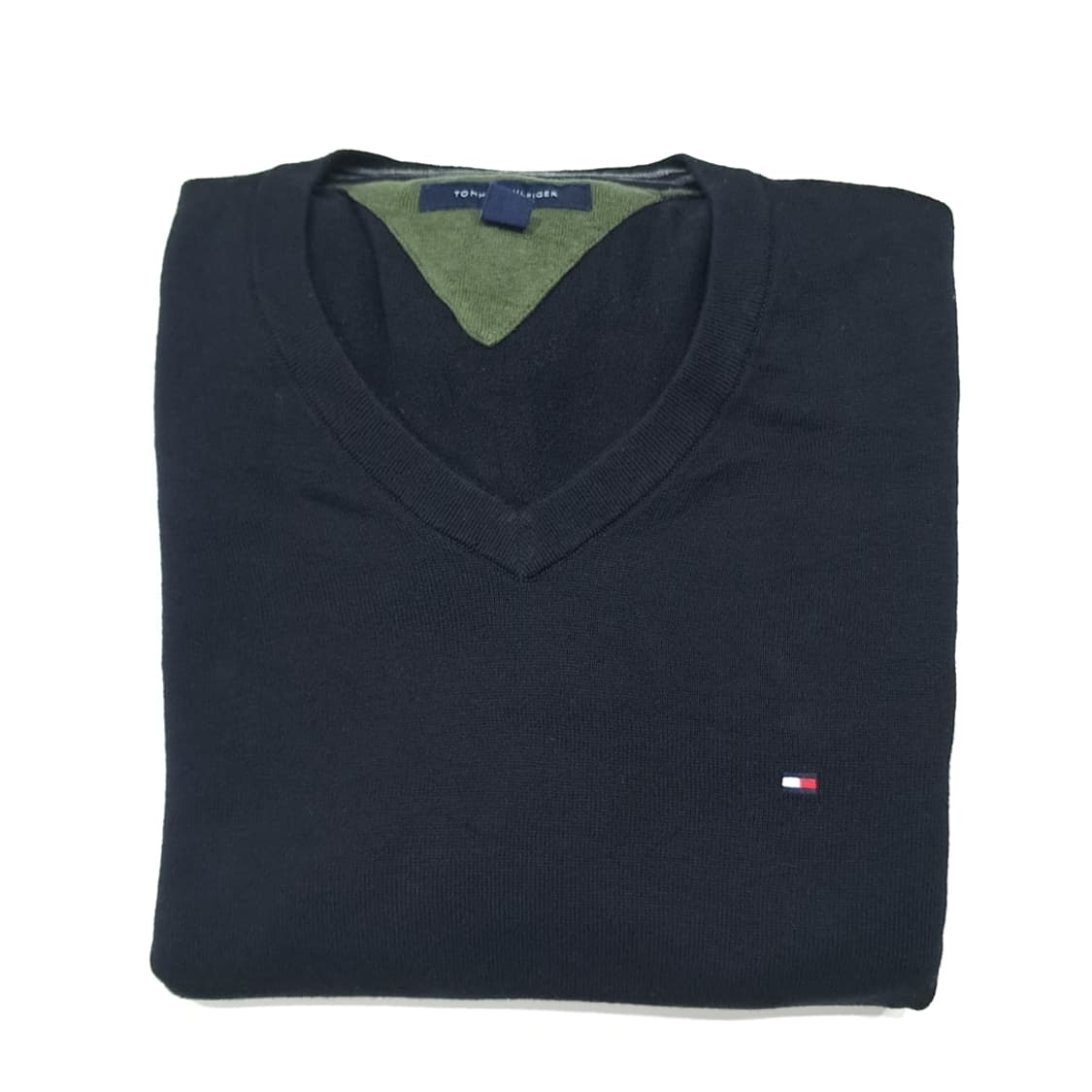 CL783 2XL 타미힐피거 코튼 브이넥 블랙 니트 스웨터 상품이미지7