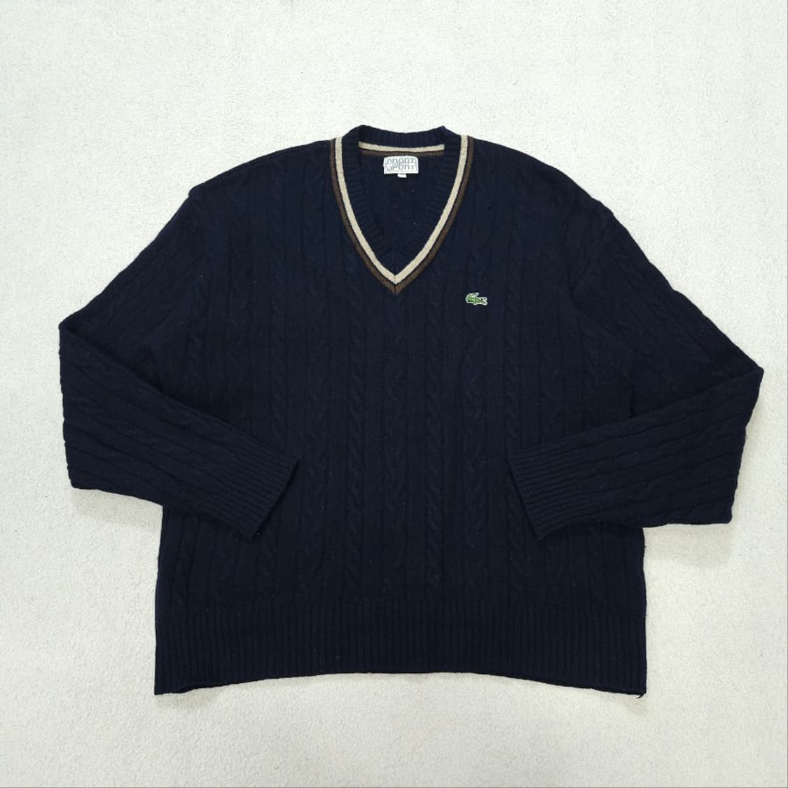 라코스테 브이넥 케이블 니트 100 상품이미지2