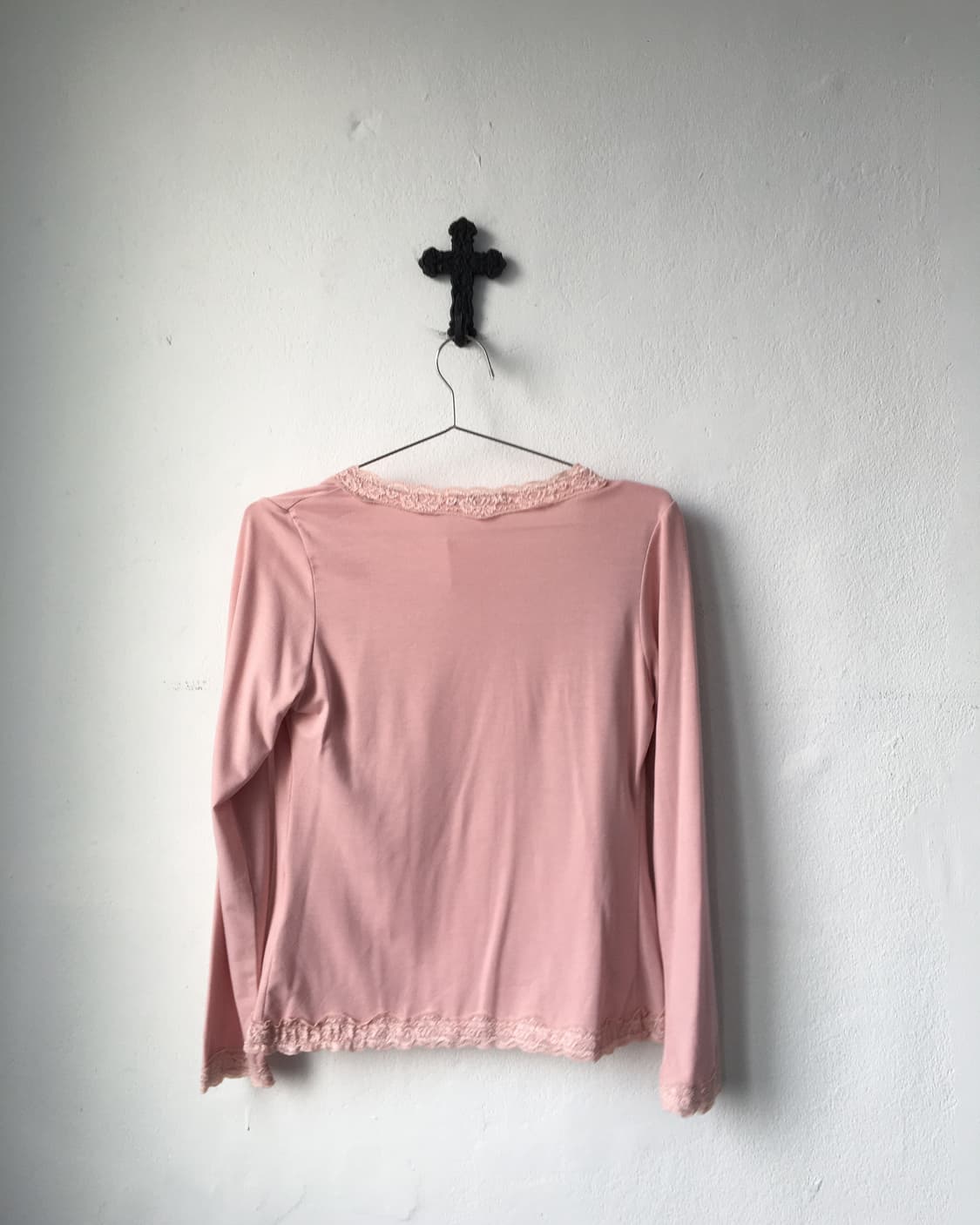 Lace trimming open cardigan 상품이미지3