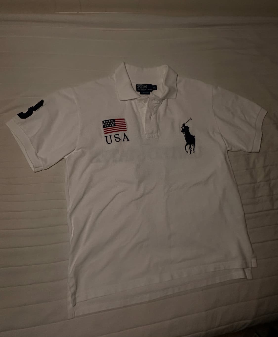 폴로 빅포니 성조기 USA 카라티🇺🇸 화이트 상품이미지7