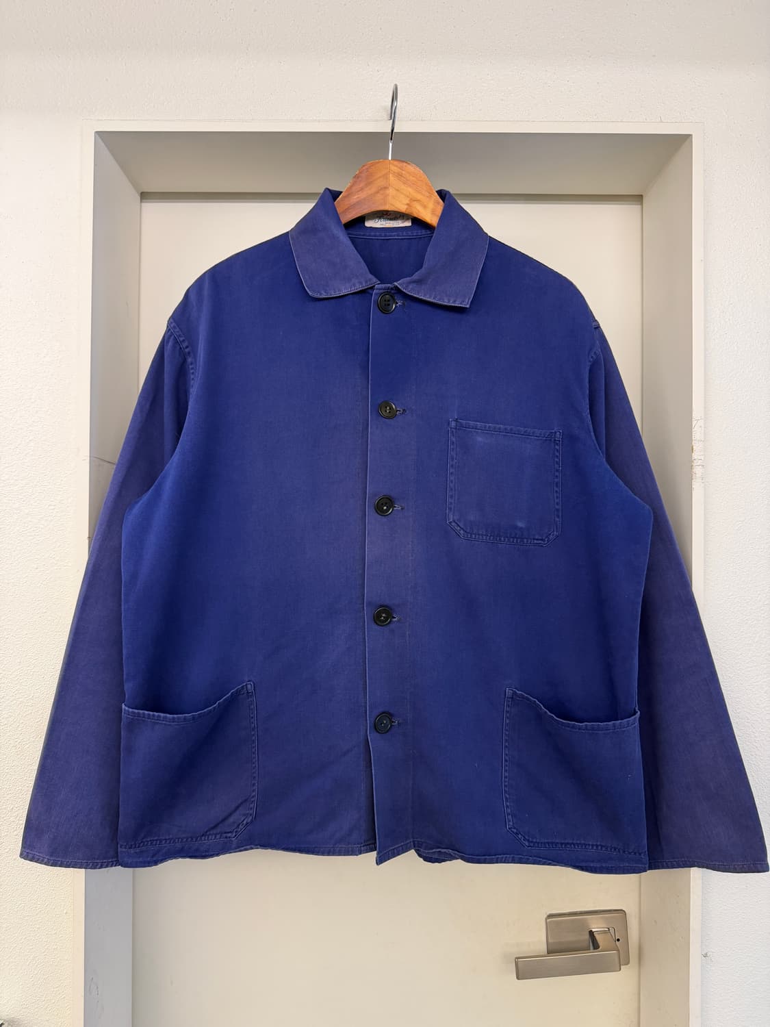 1970s FRIENDSHIP INDIGO BLUE 페이드 프렌치워크자켓 상품이미지1