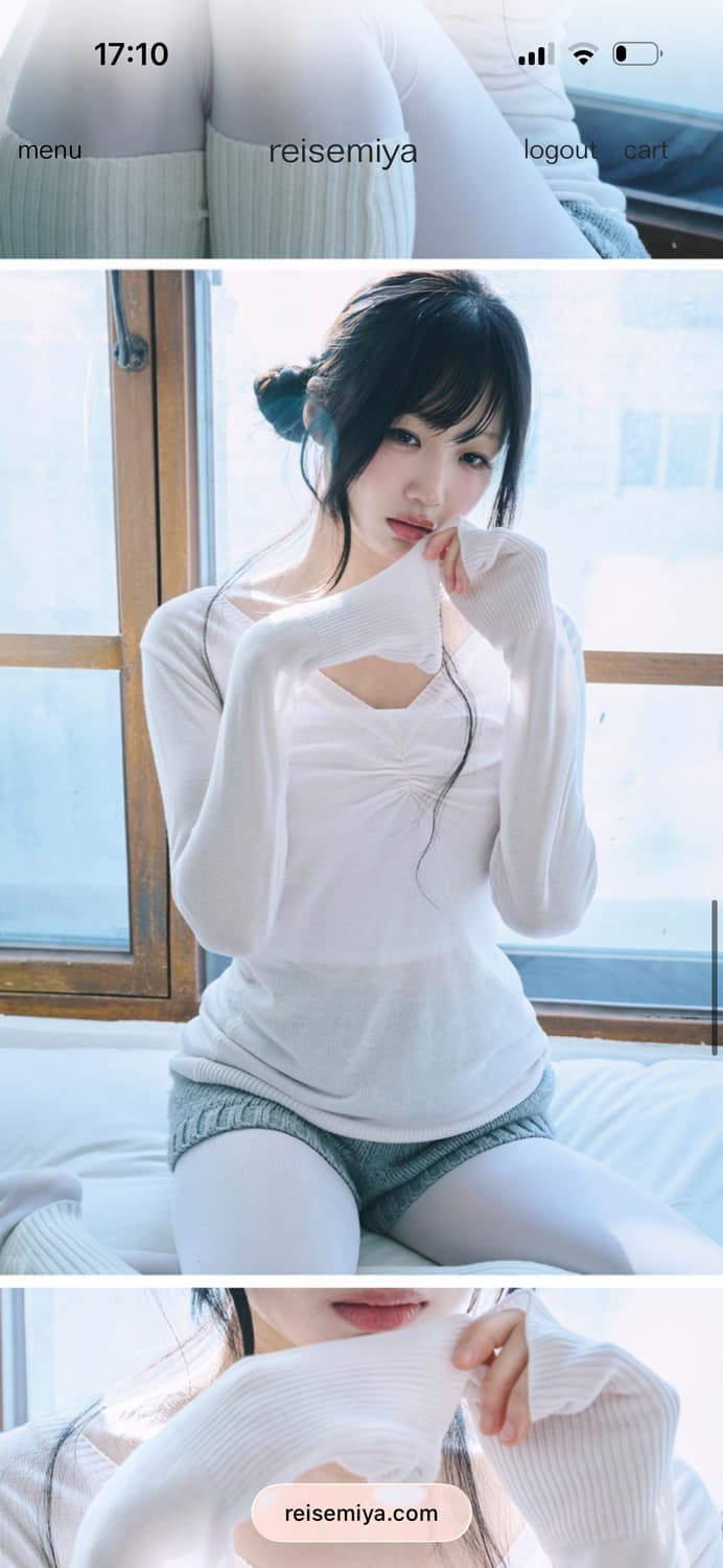 레이즈미야 아이리 셔링 니트 핑크 상품이미지1