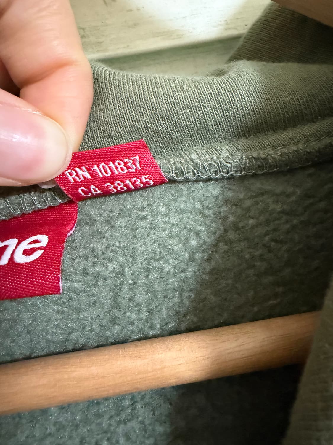 슈프림 s로고 후드집업 라이트 올리브  상품이미지3