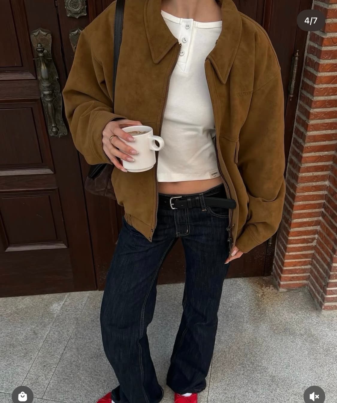 글로니 SUEDE JUMPER 어반 스웨이드 점퍼 브라운 상품이미지1