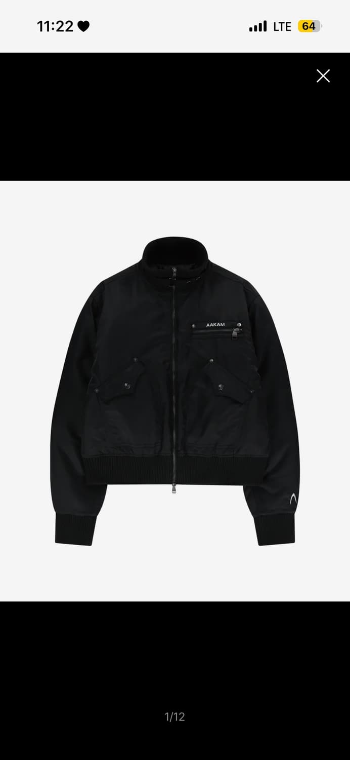 아캄 High-Neck Bomber Jacket (Black) 상품이미지1