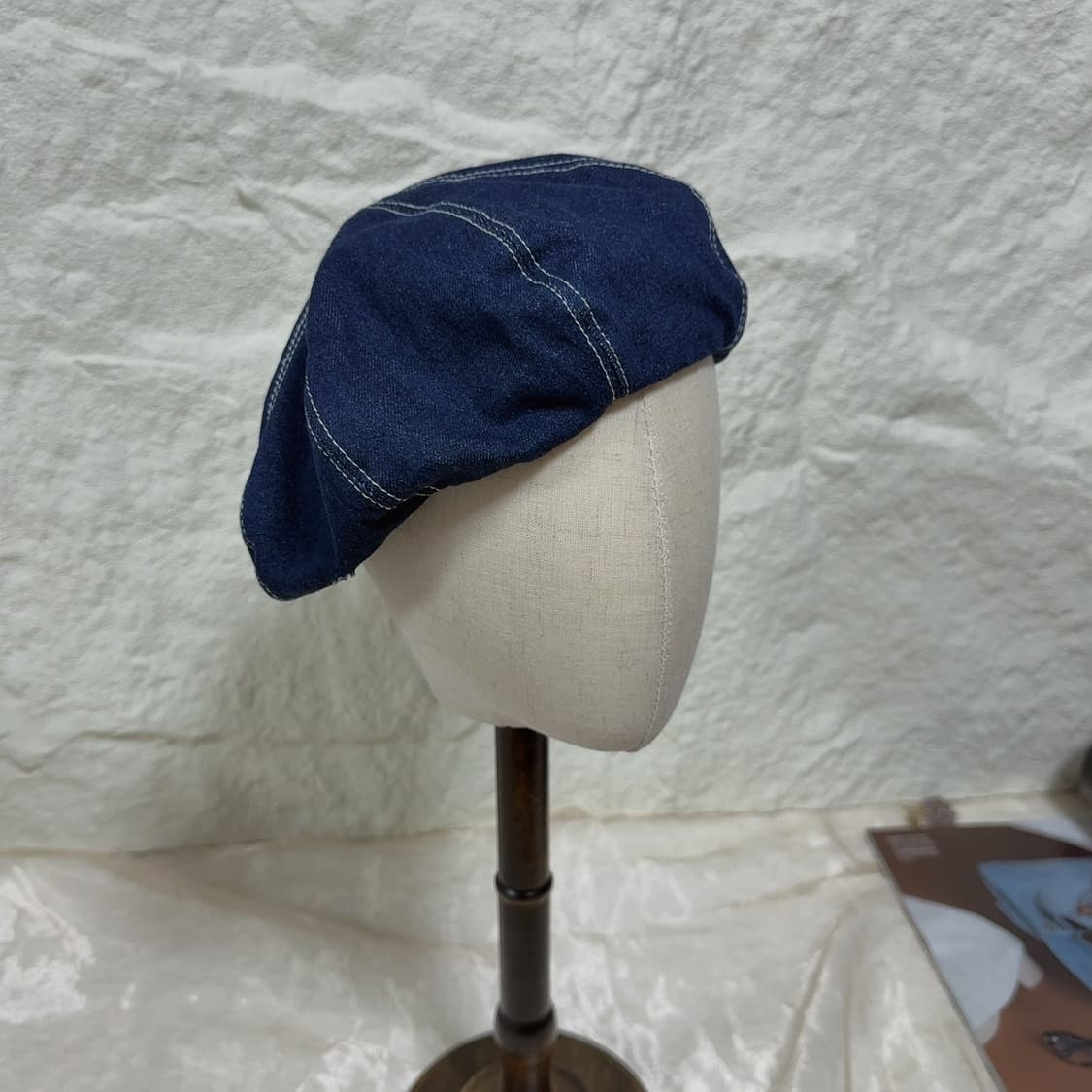 빈티지 네이비 블루 데님 베레모 상품이미지2