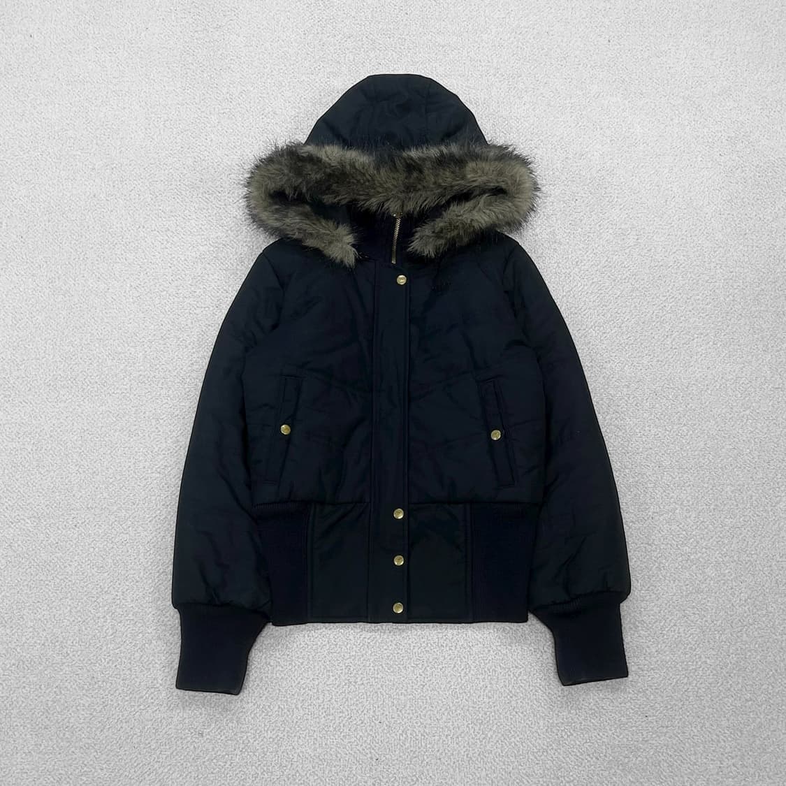 아디다스 y2k 미시엘리엇 퍼 후드 숏 패딩 블랙 상품이미지2