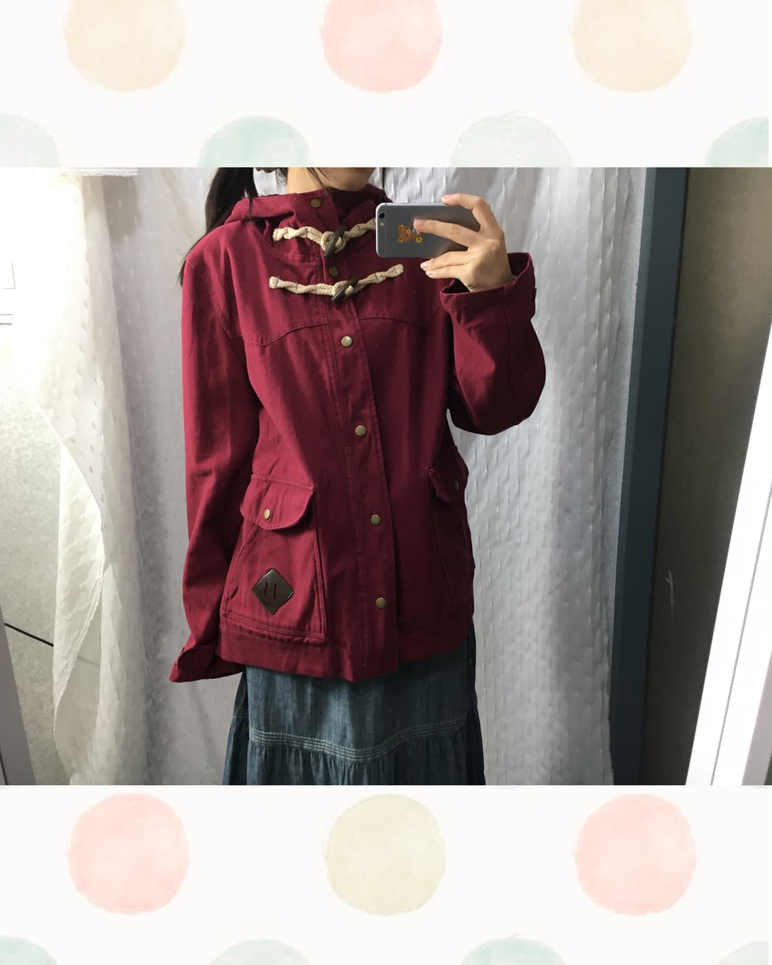 레드 코튼 후드 자켓  상품이미지2