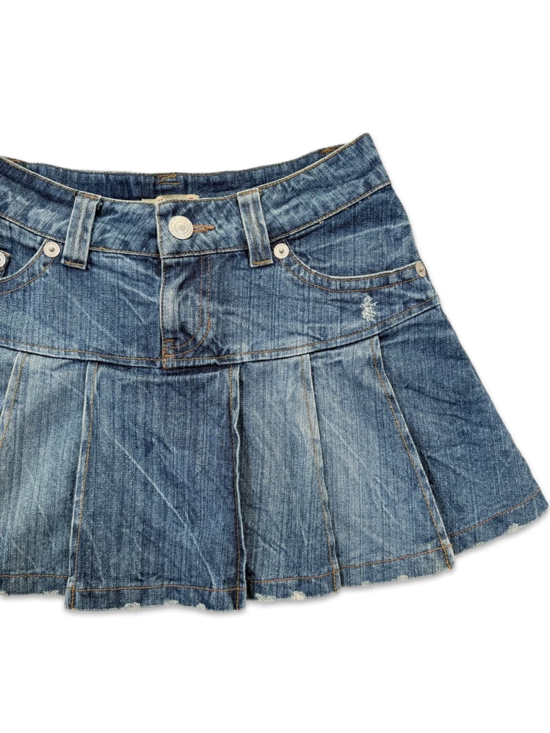 빈티지 PLYMTONE 데님 미니 플리츠 스커트 상품이미지2