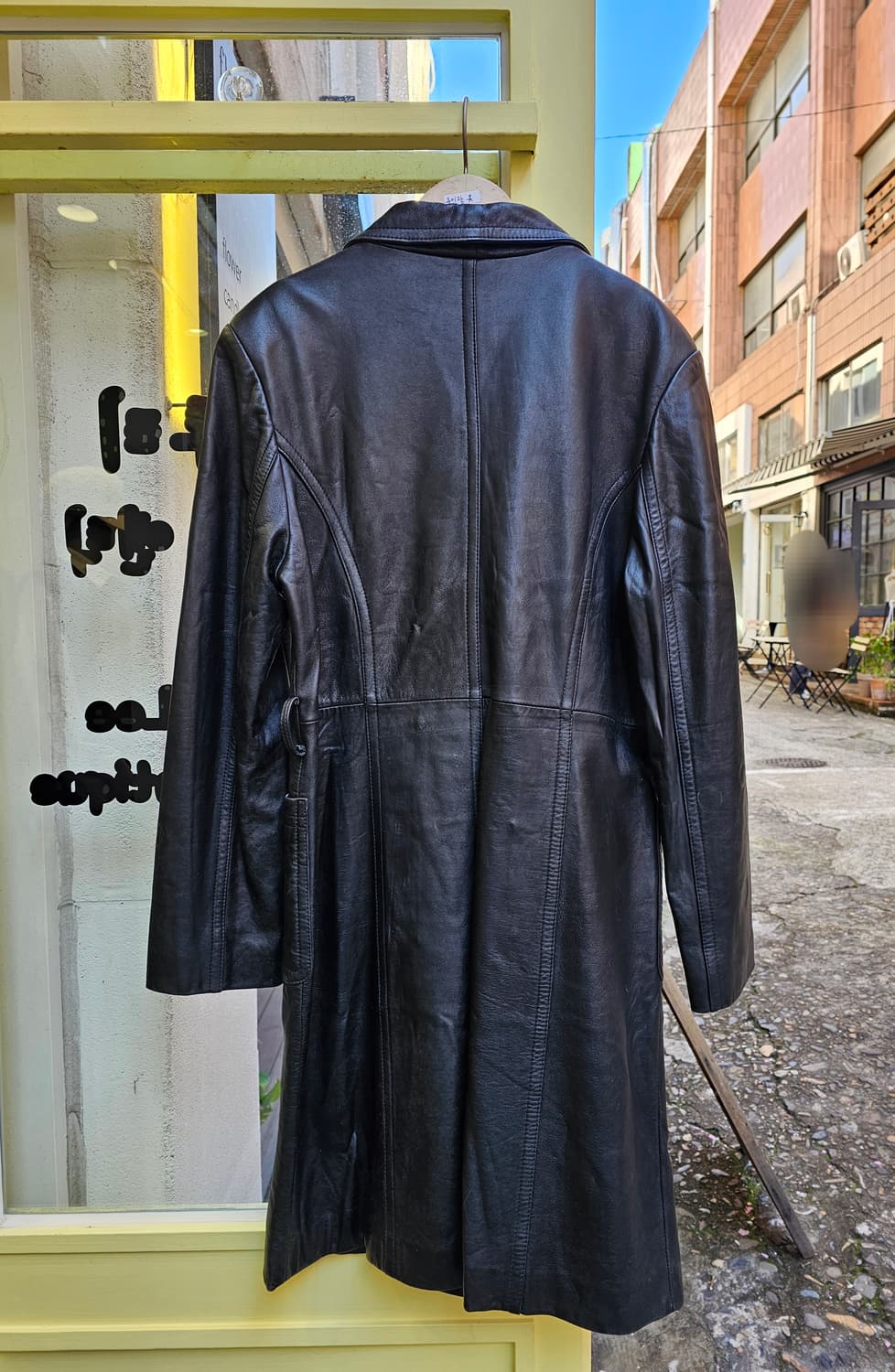 90's Mon Tresor  블랙 램스킨 더블 롱자켓 상품이미지6