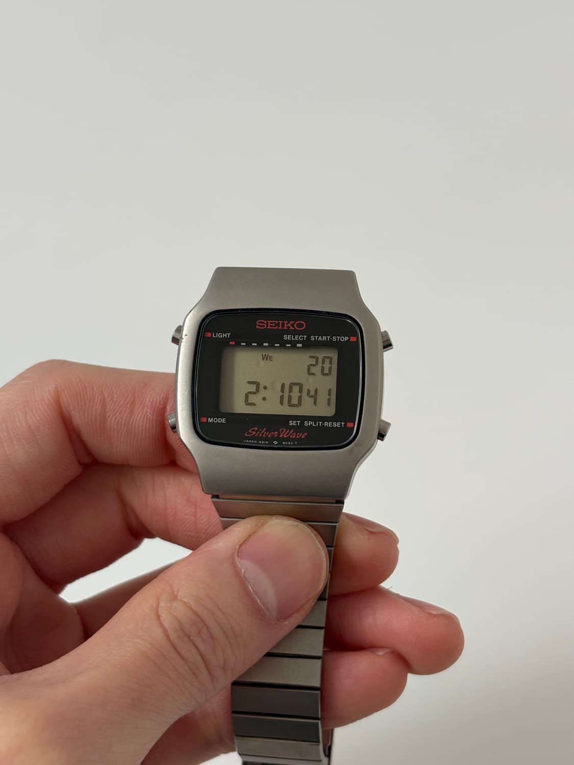 SEIKO 빈티지 시계 1980년대 실버웨이브 실버 스퀘어 디지털 쿼츠 상품이미지2