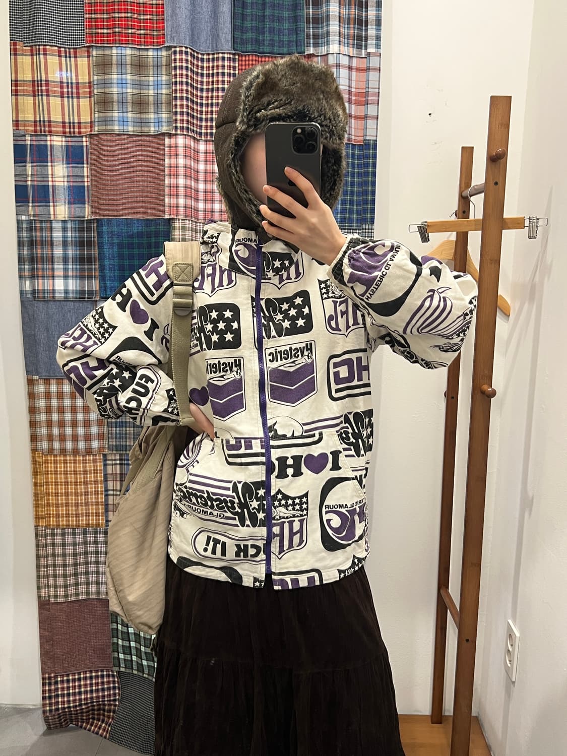 히스테릭글래머 퍼플 히스걸 패치 후드집업 상품이미지4