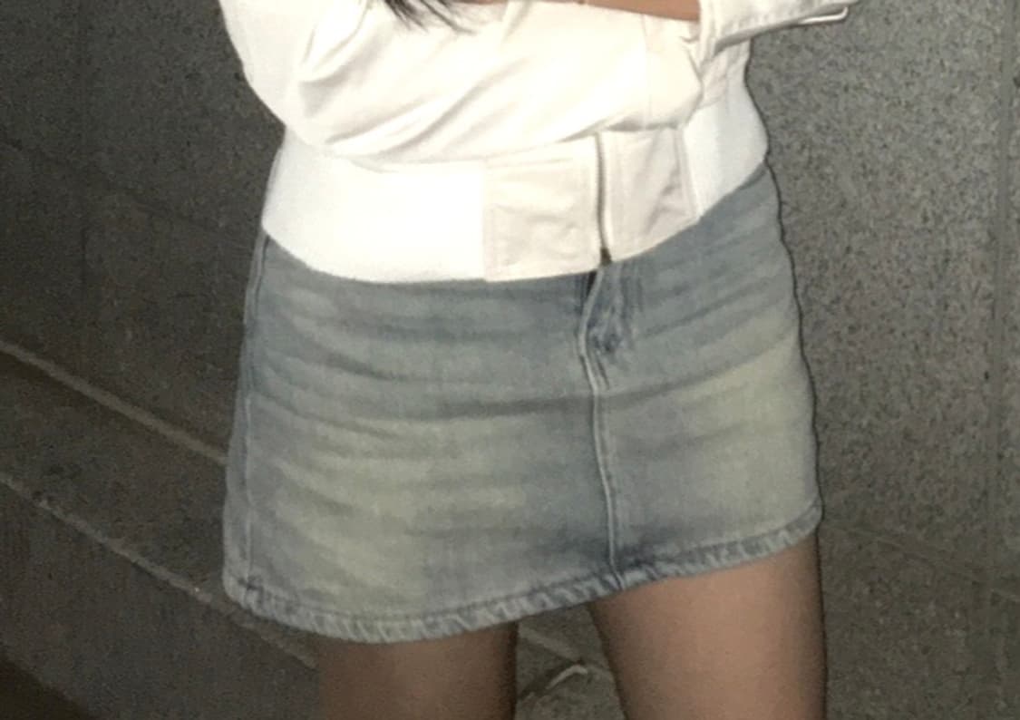 웨스턴 데님 연청 미니 스커트 치마 상품이미지2
