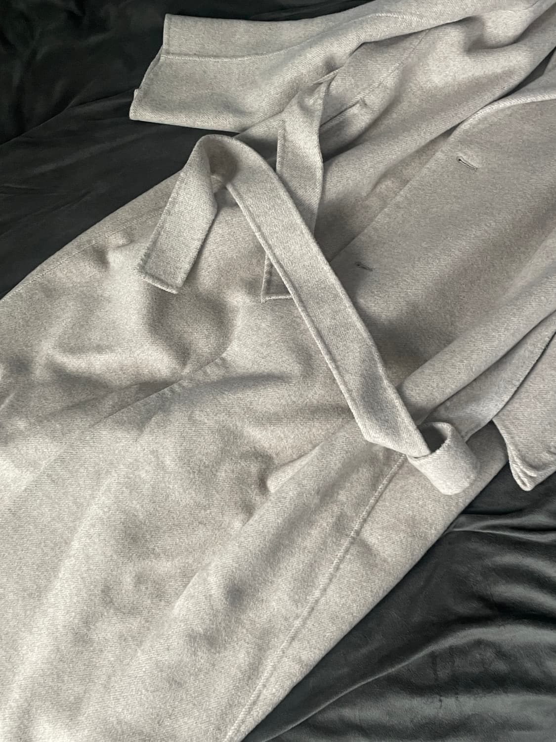 TNGT 울 캐시미어 벨트 코트 오트밀-아이보리 L-XL 상품이미지4