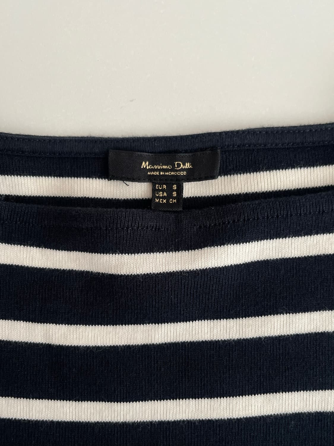 S) 마시모두띠 스트라이프 보트넥 티셔츠 네이비 상품이미지4