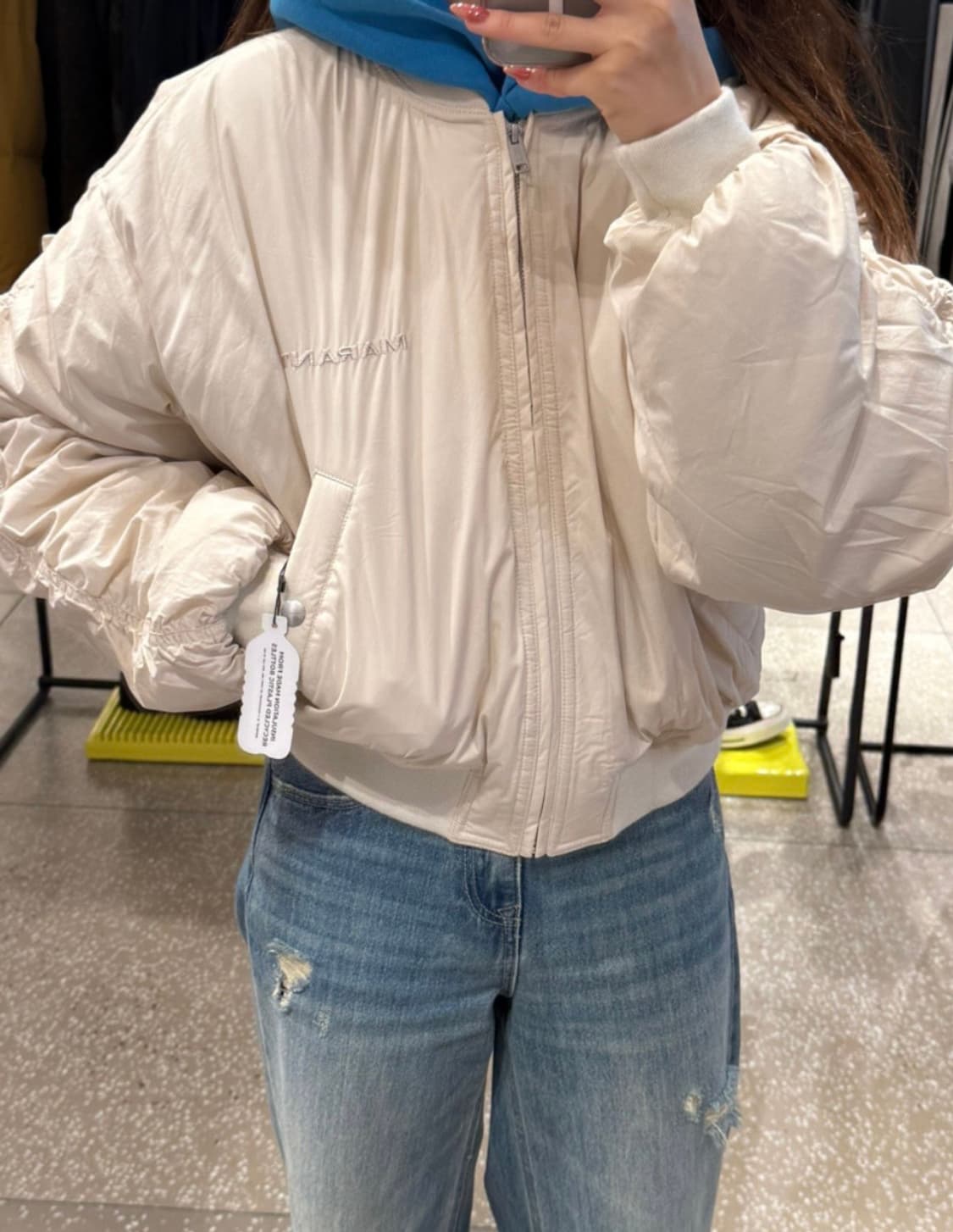 이자벨마랑 봄버 자켓 아이보리 34 새상품 상품이미지5