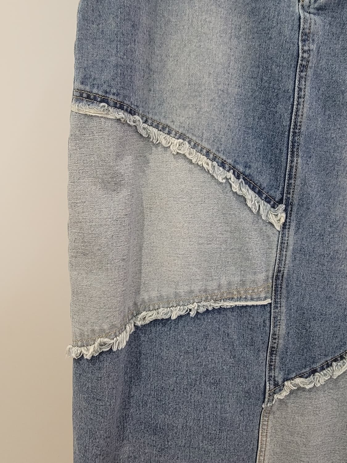 샵사이다 패치워크 데님 롱스커트 청치마 M사이즈 66사이즈 상품이미지3