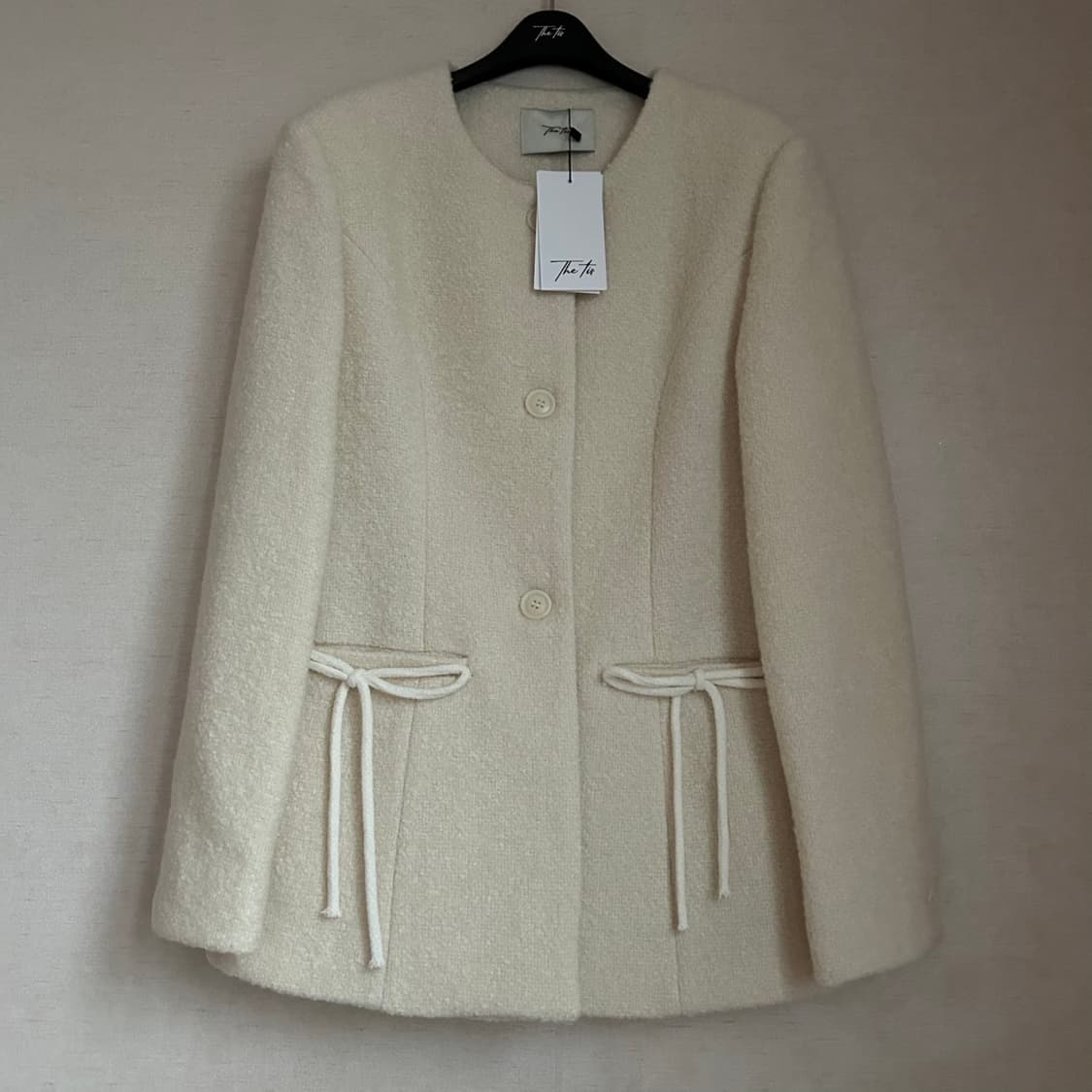 택O) [s] 더티스 포켓 리본 디테일 트위드 자켓 아이보리 상품이미지6