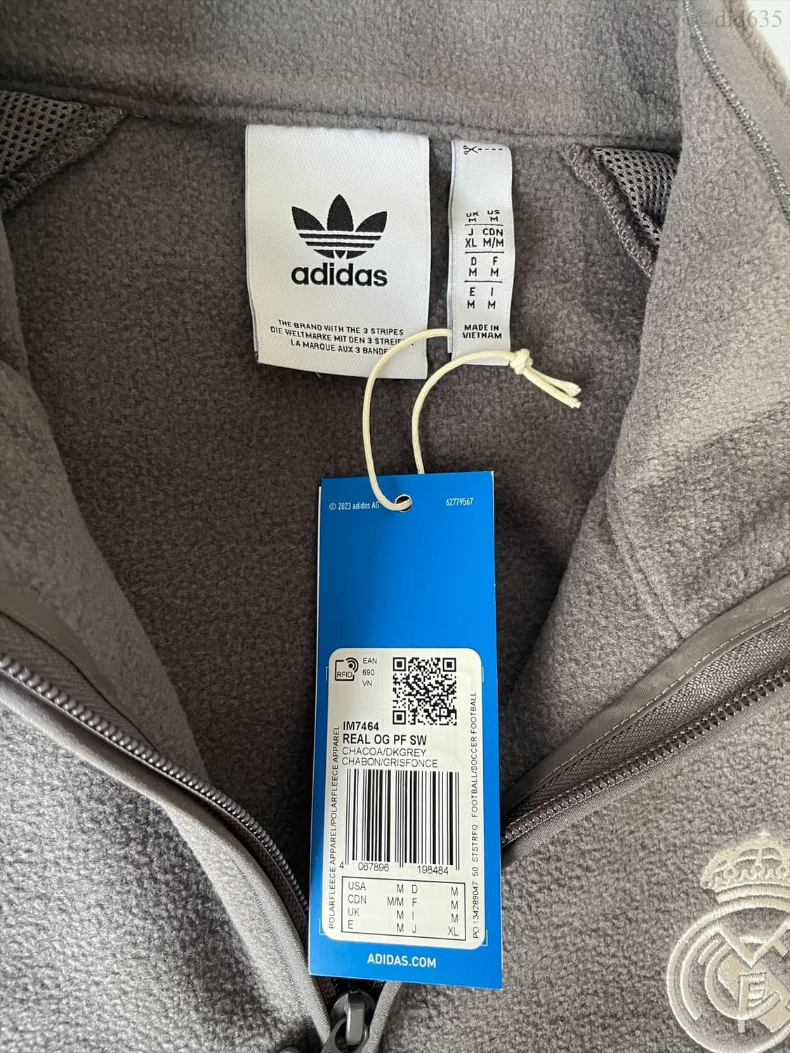 (해외 M) 24-25 레알마드리드 오리지널스 폴라 플리스 반집업 탭채새 상품이미지4