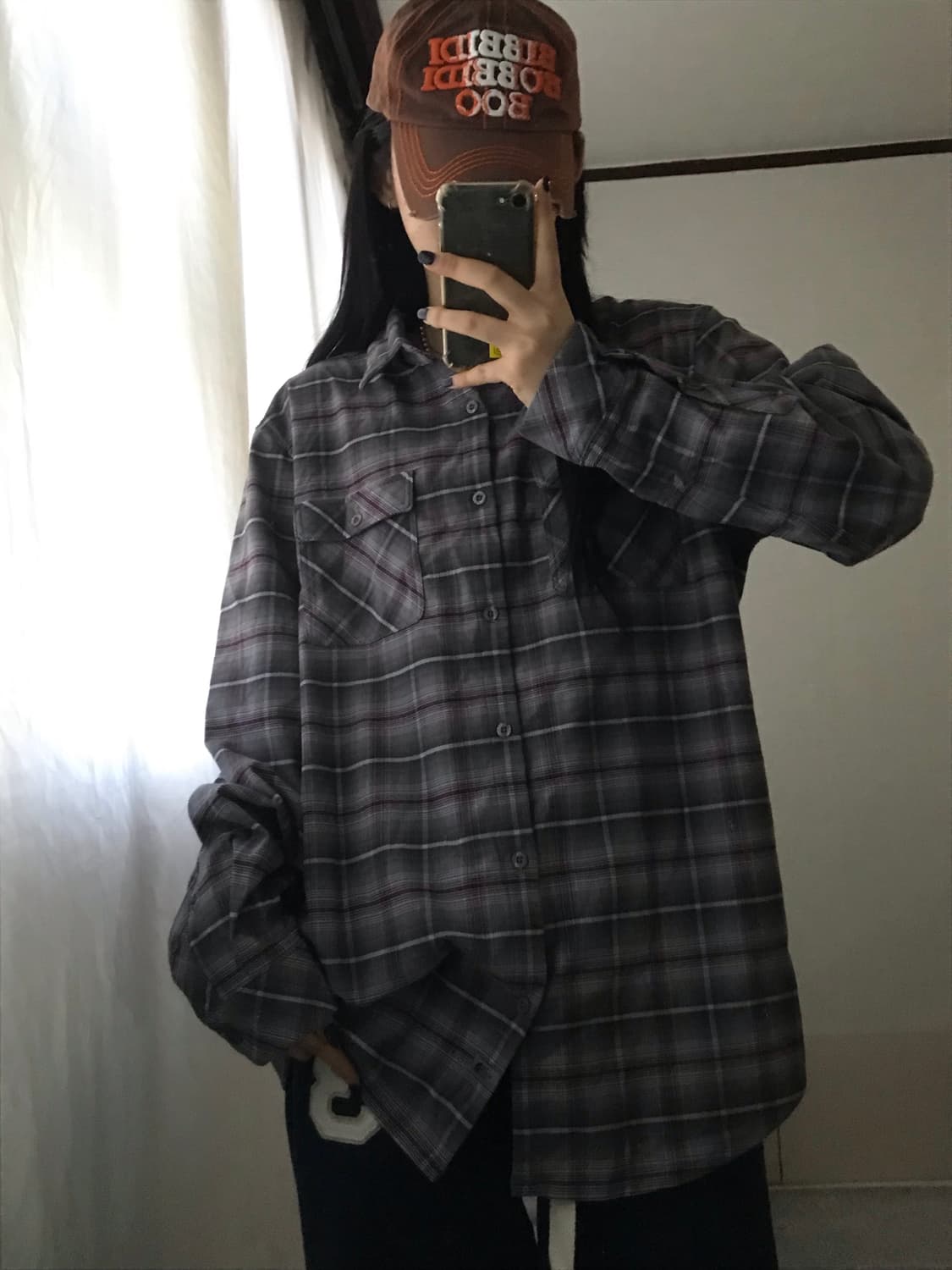 노페 그레이 오버핏 셔츠 상품이미지1