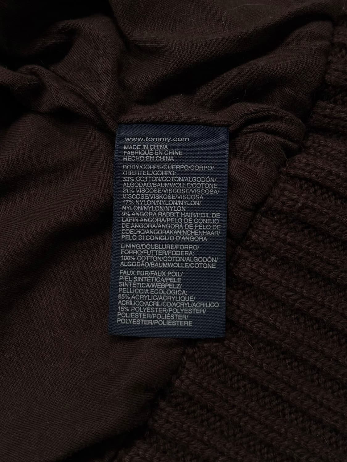 타미힐피거 브라운 퍼 카라 니트 집업 자켓 상품이미지5