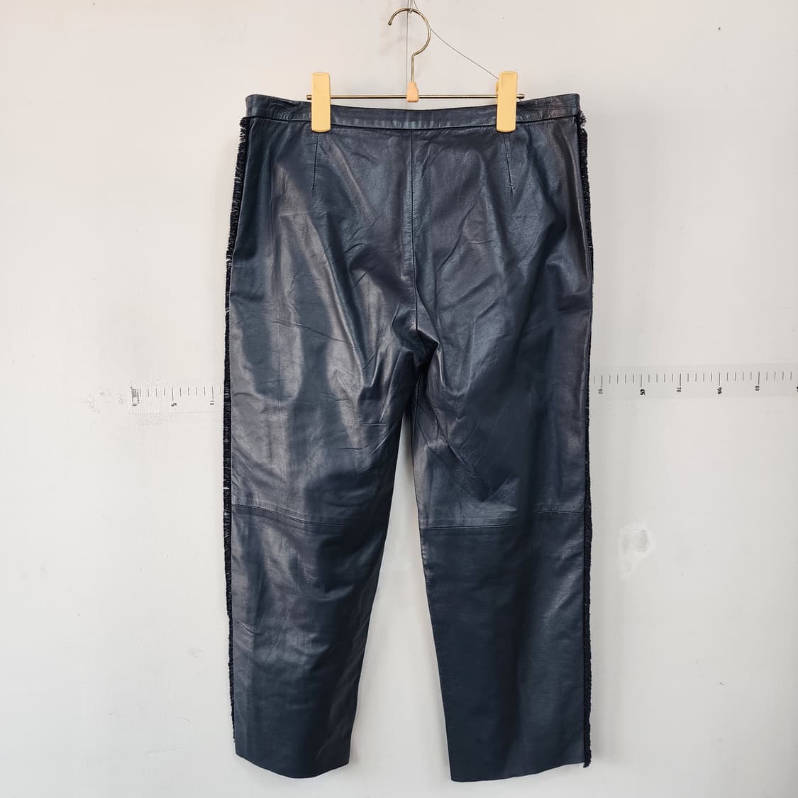 DROME 옆프릴 네이비 가죽 바지 사이드 디테일 팬츠 상품이미지4