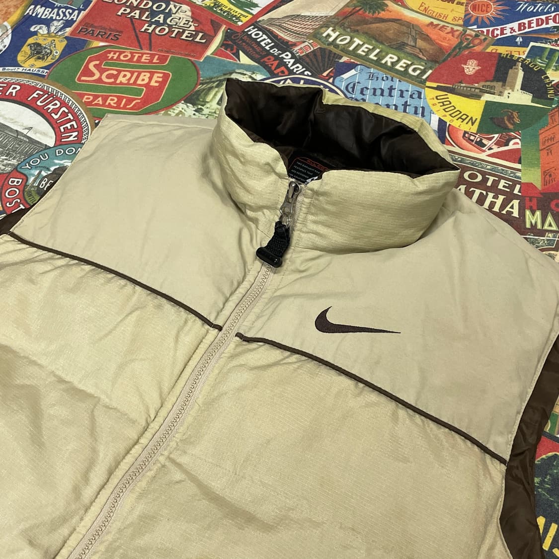 00s NIKE ACG 나이키 베이지 나일론 립스탑 다운 베스트 조끼 L 상품이미지2