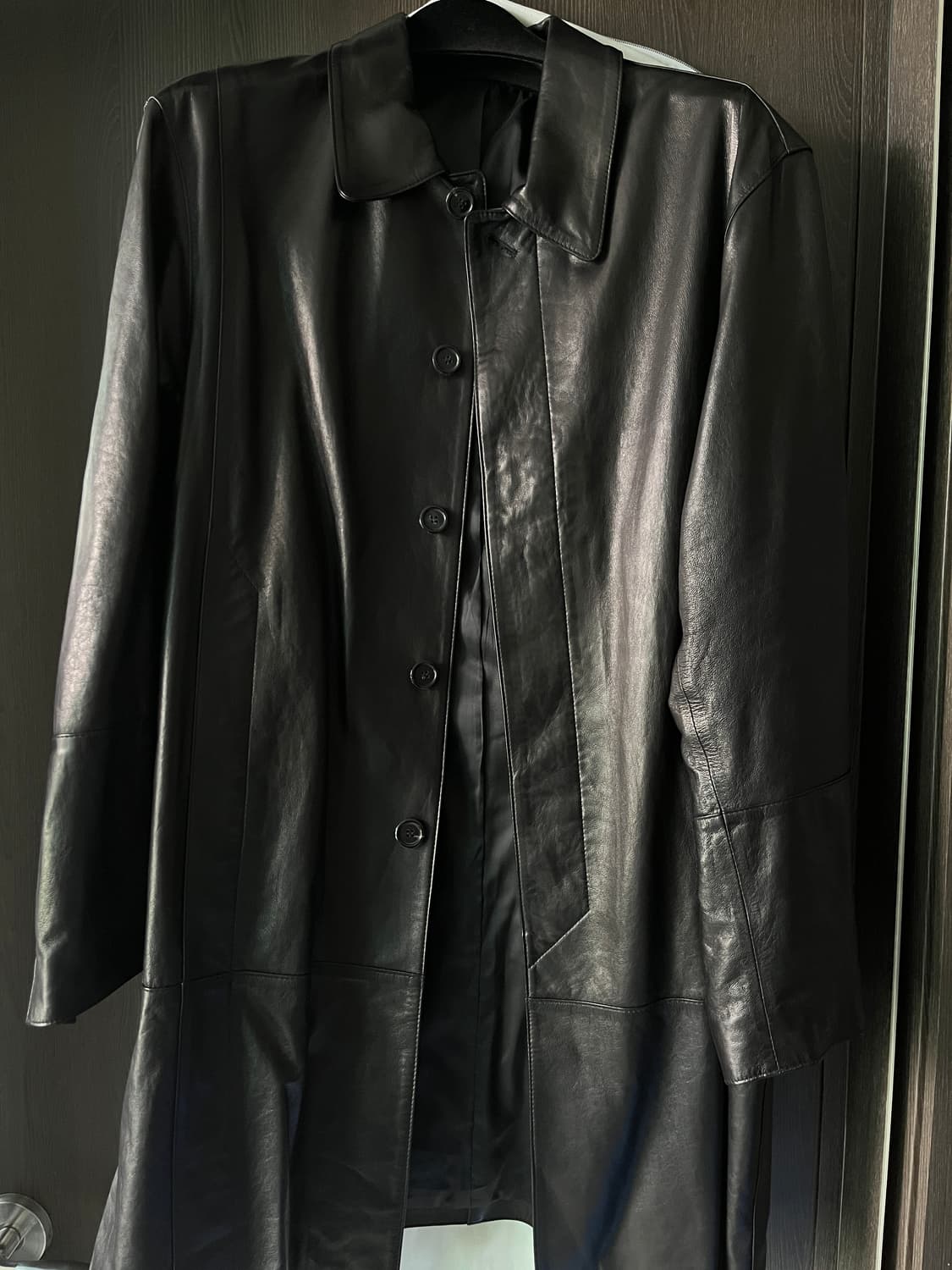 [M]유스 24fw 레더 카코트 블랙 상품이미지3