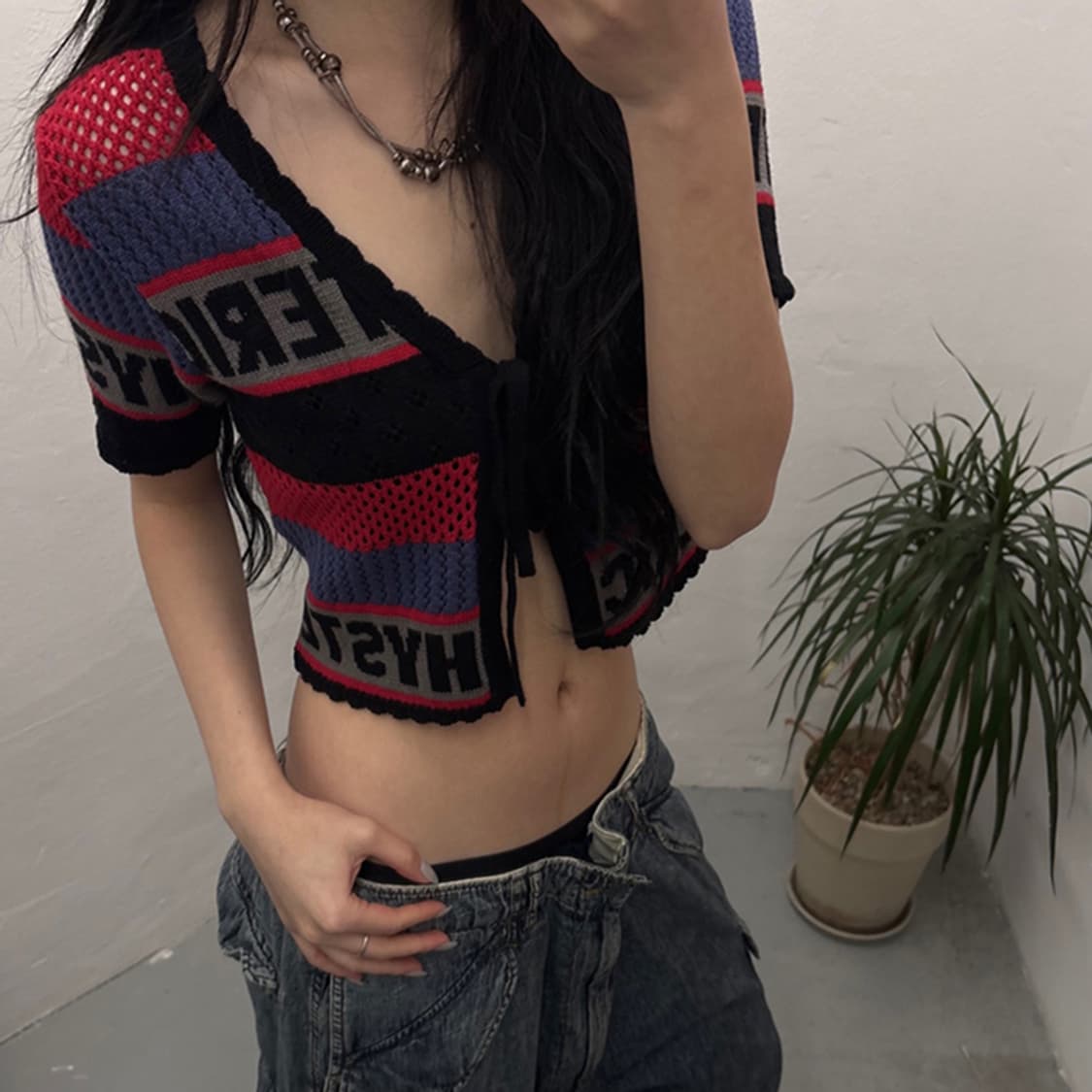 HYSTERIC GLAMOUR Logo Striped Cardigan 상품이미지3