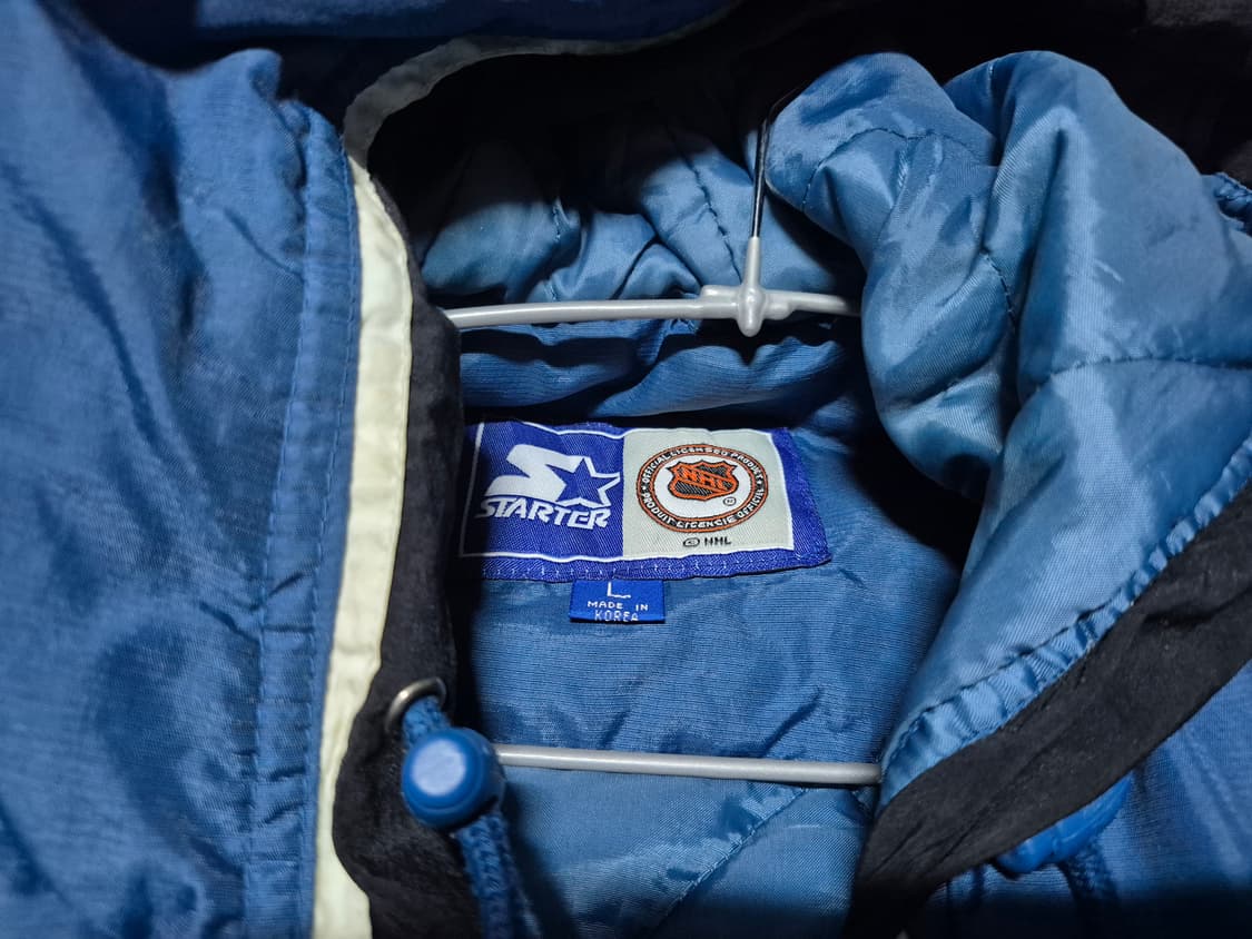 90's 스타터 X NHL 워싱턴 캐피탈스 하프 집 푸퍼 아노락 자켓 L 상품이미지4