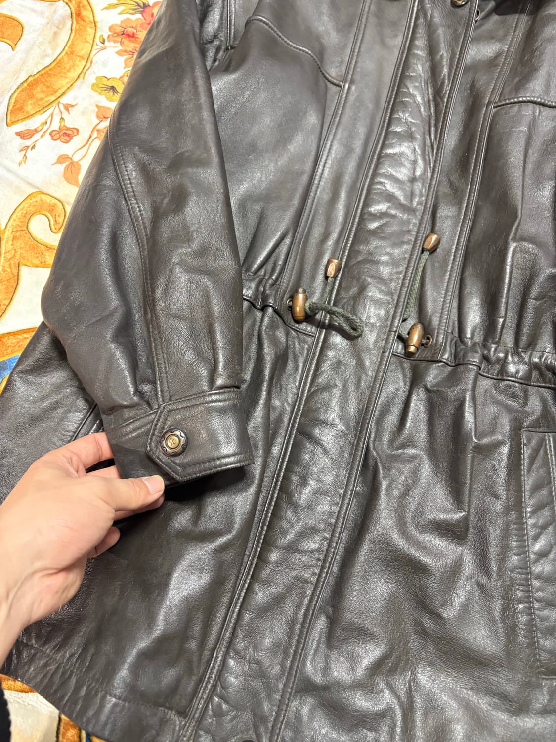 FAX 빈티지 쉽스킨 양가죽 롱자켓 상품이미지3