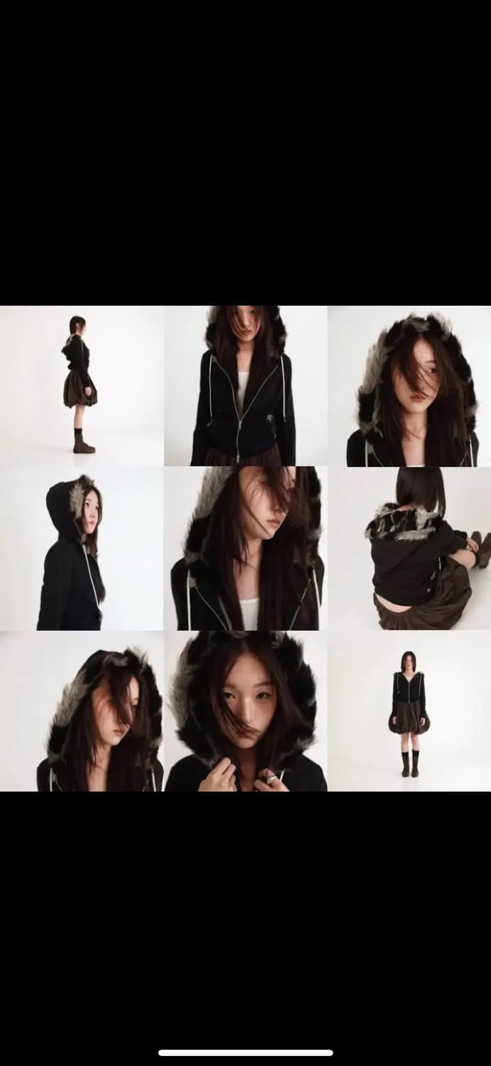 settle for moon 세틀포문 퍼 후드집업 상품이미지4